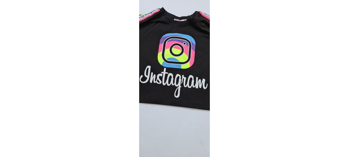 Tricou scurt Instagram, Negru